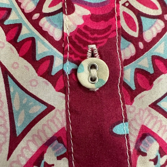 Johnny Was Boho Paisley Print Cap Sleeve Button Front Blouse Size Large - Picture 5 of 11